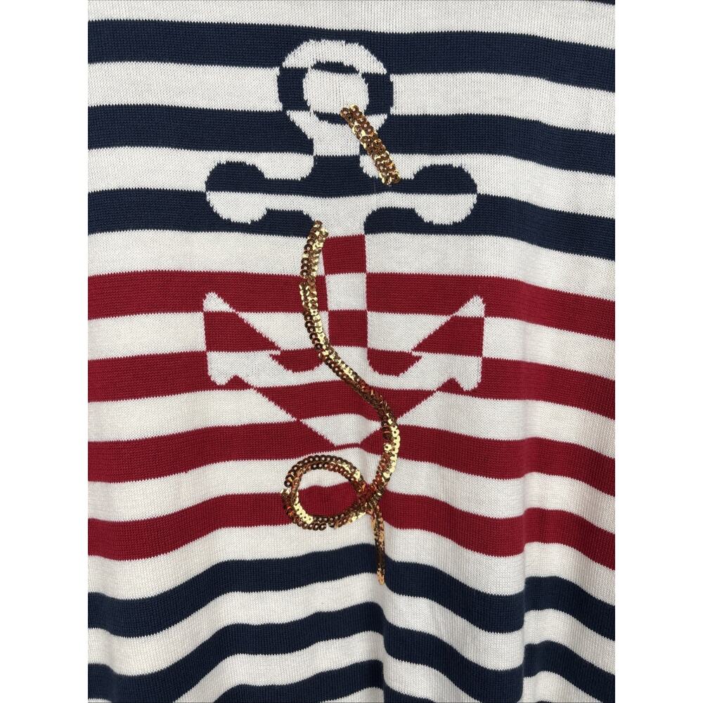 Quacker Factory Sequin Anchor Sweater Women's Lar… - image 2